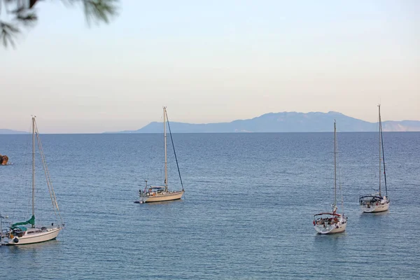 Beautiful Blue Skala Beach Preveza Summer Greek Traveling Modern Background — Stock Photo, Image