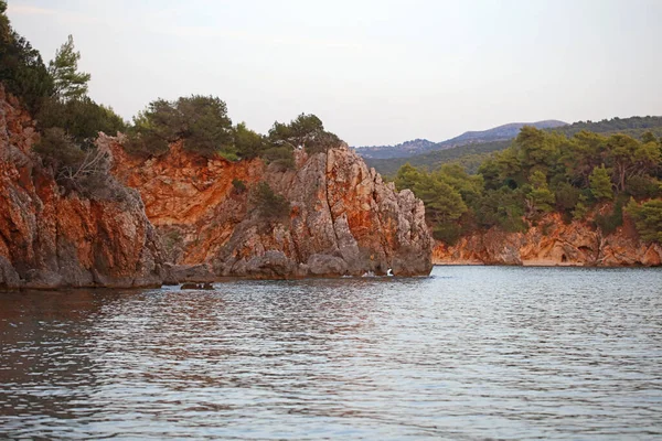 Belle Plage Bleue Skala Près Preveza Été Grecque Voyageant Fond — Photo