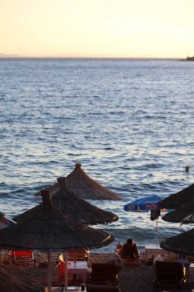Costa Playa Sarande Ciudad Albania Verano Viajes Fondo Alta Calidad —  Fotos de Stock