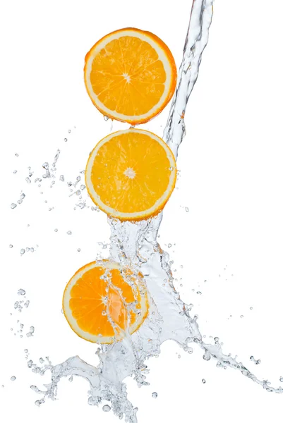 Splash with fruits — Stock Photo, Image