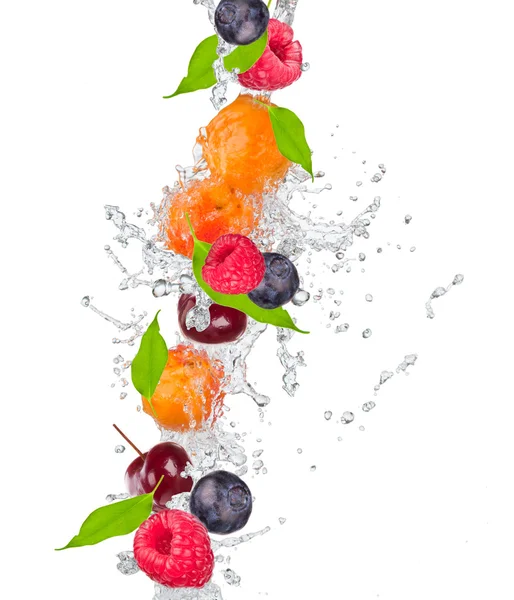 Splash with fruits — Stock Photo, Image