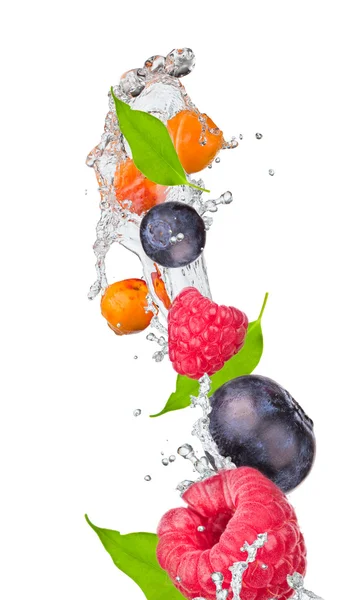 Splash with fruits — Stock Photo, Image