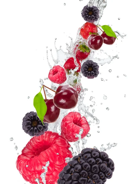 Splash gyümölcsökkel — Stock Fotó