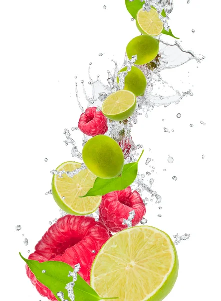 Agua salpicadura ingenio frutas — Foto de Stock