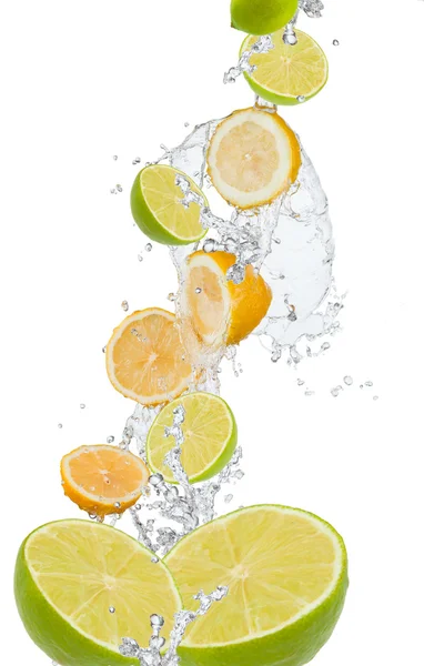 Water splash wit fruits — Stock Photo, Image