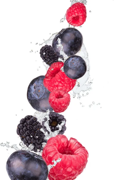 Water splash wit fruit — Stockfoto
