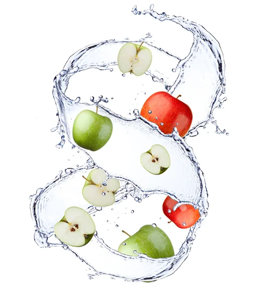 Apple in water — Stock Photo, Image