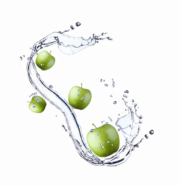 Apple in water — Stock Photo, Image