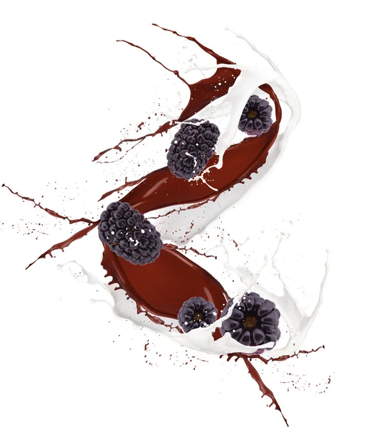 Berry milk splash — Stock Photo, Image