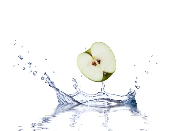 Apple in water — Stock Photo, Image