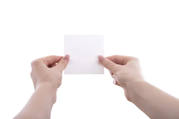 Hands with sticker. — Stock Photo, Image