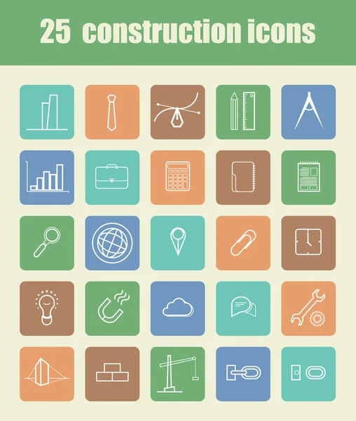 25 iconos de construcción — Archivo Imágenes Vectoriales