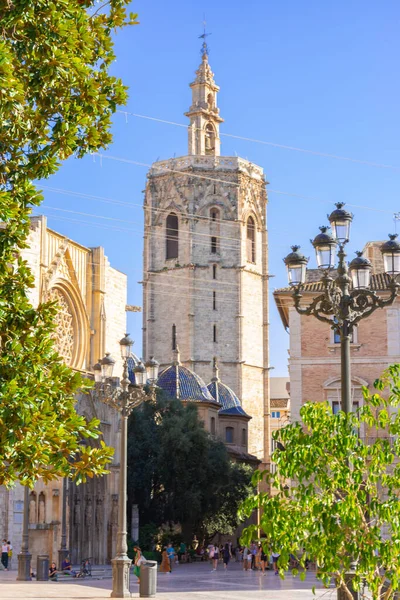 Valencia Spain July 2021 Bell Tower Cathedral Tower Known Miguelete — Stock Photo, Image