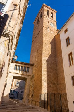 Segorbe, Castellon, İspanya. Katedral bazilikasının çan kulesi, gotik tarzda, 13. yüzyılda inşa edilmiş.