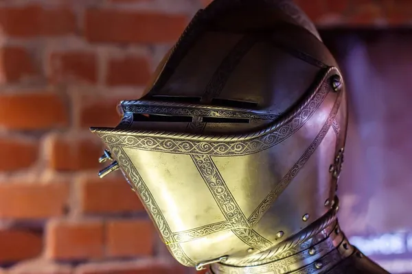 Old Historical Medieval Iron Knight Helmet Armor Ancient Warriors Protection — Stock Photo, Image