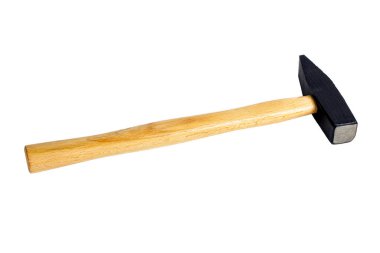 Beyaz arkaplanda izole edilmiş iş için metal çekiç ekipmanı.