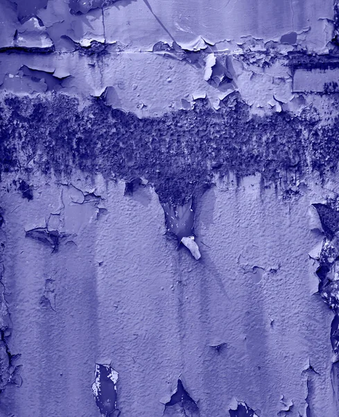 腐食と亀裂のある青と暗い錆びた金属表面非常にパーリ色の塗料の質感の背景 — ストック写真