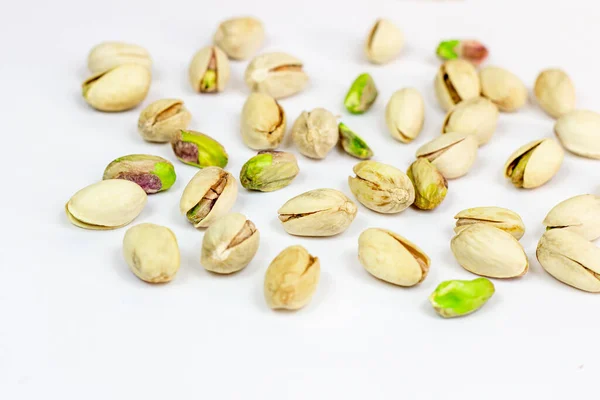 Roasted Salted Pistachio Nuts Nutshell Light Background — Stock Photo, Image