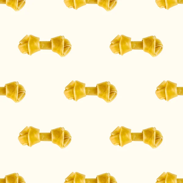 Knotted Beef Tendon Bones Dog Feed Repeat Seamless Pattern Light — Stockfoto