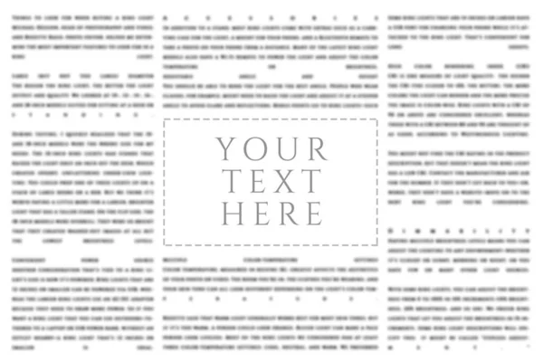 Gray Newspaper Advertisement Column Mockup Copy Space Blurred Article Words — Fotografia de Stock