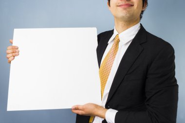 genç işadamı holding boş işareti