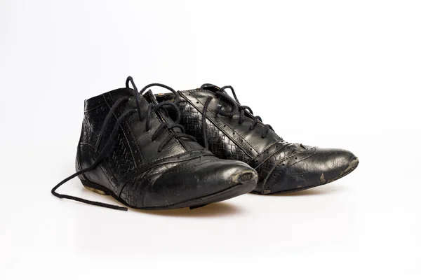 Black leather women's shoes — Stock Photo, Image