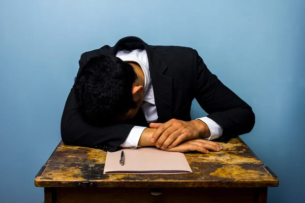 Businessman sleeping after closing important deal — Stock Photo, Image