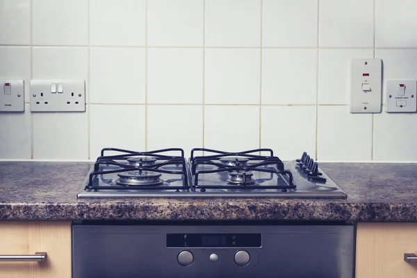 Cozinha limpa e arrumada fogão — Fotografia de Stock