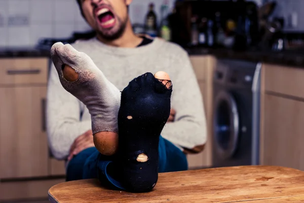 eski çorap adam yorgun.