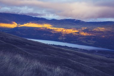 günbatımı üzerinde loch tay, İskoçya
