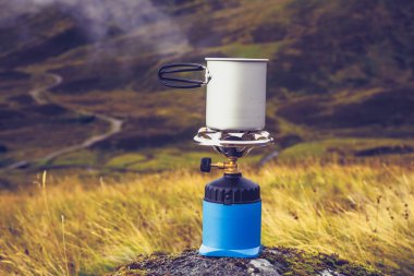 pot kaynar su Dağları ile gaz sobası