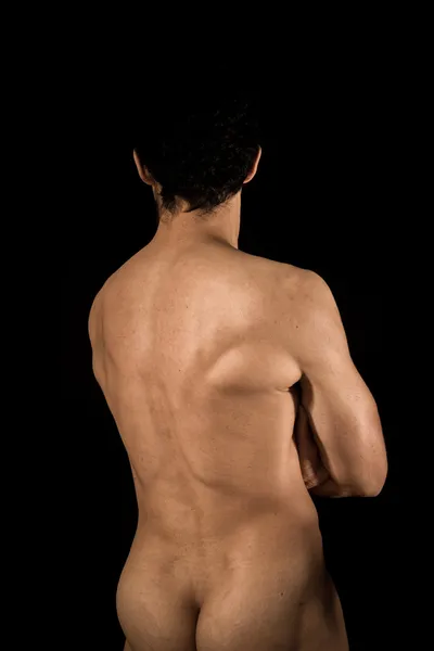 Visão traseira do atlético jovem homem nu — Fotografia de Stock