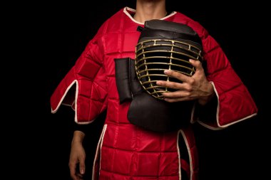 eskrimador stick-fighter siyah arka plan üzerine