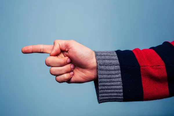 Man's finger pointing — Stock Photo, Image