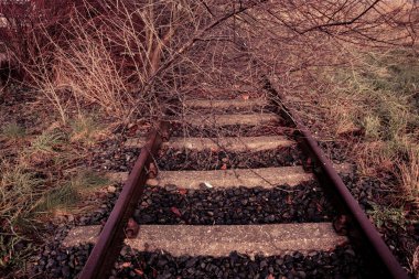Kırsal terkedilmiş demiryolu parça
