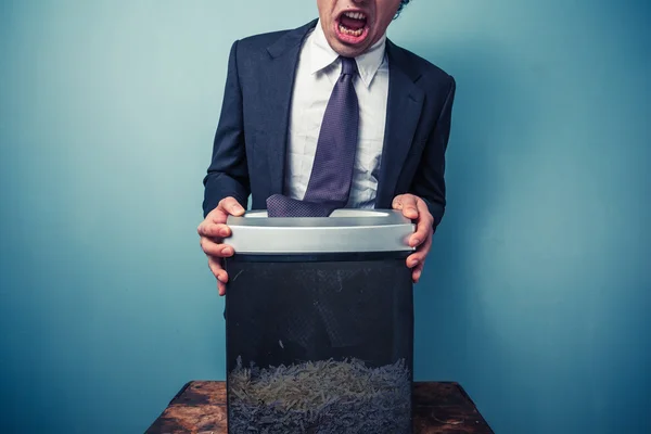 Bei der Arbeit stecken geblieben — Stockfoto