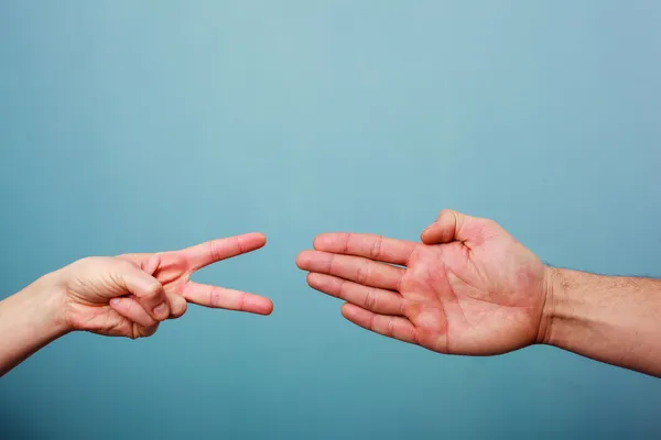 Rock paper scissors — Stock Photo, Image