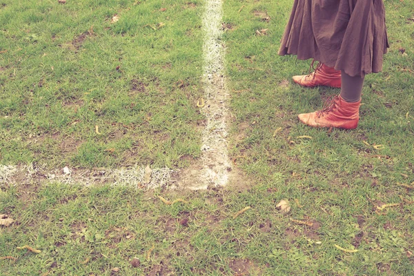 Fußball-Mama beim Spiel — Stockfoto