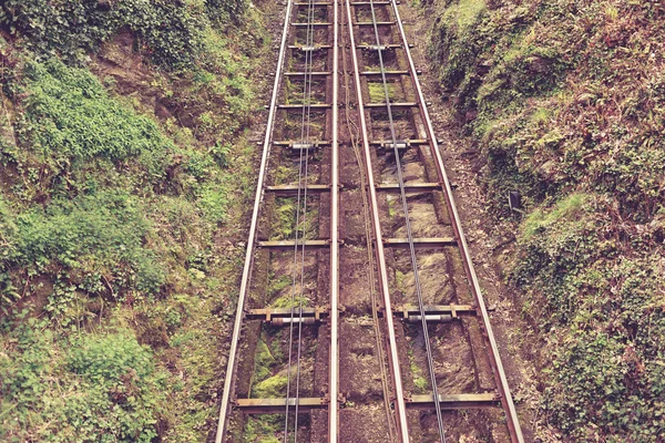 Cliff rail on a hill — Stock Photo, Image