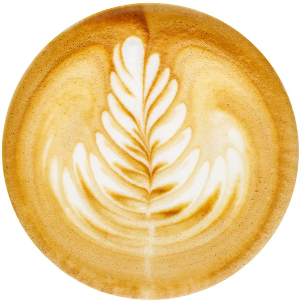Latte art, kaffe i vit bakgrund — Stockfoto