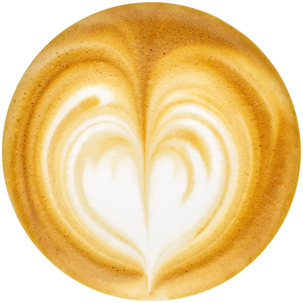 Latte art, kaffe i vit bakgrund — Stockfoto