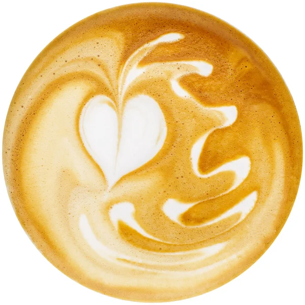 Latte art, kaffe i vit bakgrund — Stockfoto