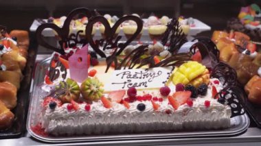 panoramic view of the buffet table with cakes