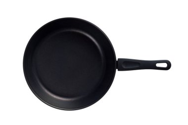 Metal frying pan with non-polar coating, Teflon, ceramic coating, for induction electric stoves, isolated on a white background, top view clipart