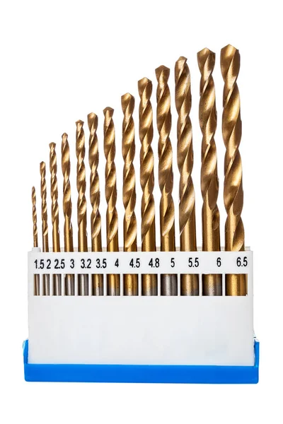 Metallbohrer Für Metall Holz Isoliert Auf Weißem Hintergrund Nahaufnahme Eine — Stockfoto