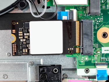 Modern ssd veri depolama, nvme protokolü, PCI ekspres bus, m2 depolama, yakın plan