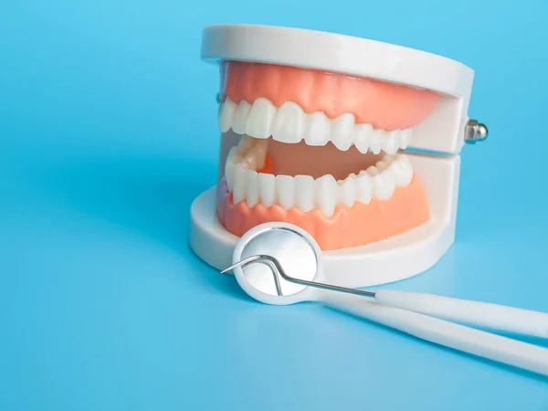 Dental Instruments Oral Examination Probe Dental Mirror Primary Medical Examination — Stock Photo, Image