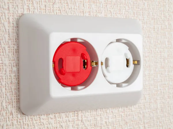 Protection Sockets Children Electric Shock Protection Plug Close Safe House — Stock Photo, Image