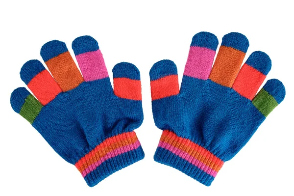 Children Textile Cotton Gloves Mittens Kids Colorful Bright Warm Wool — Stock Photo, Image
