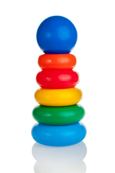 Children Pyramid Few Rings Worn Rod Which Placed Cone Various Stock Image
